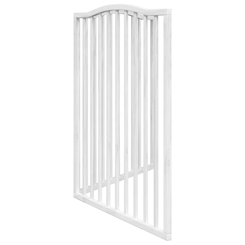 Brána pre psa skladacia 2 panely biela 160 cm topoľové drevo