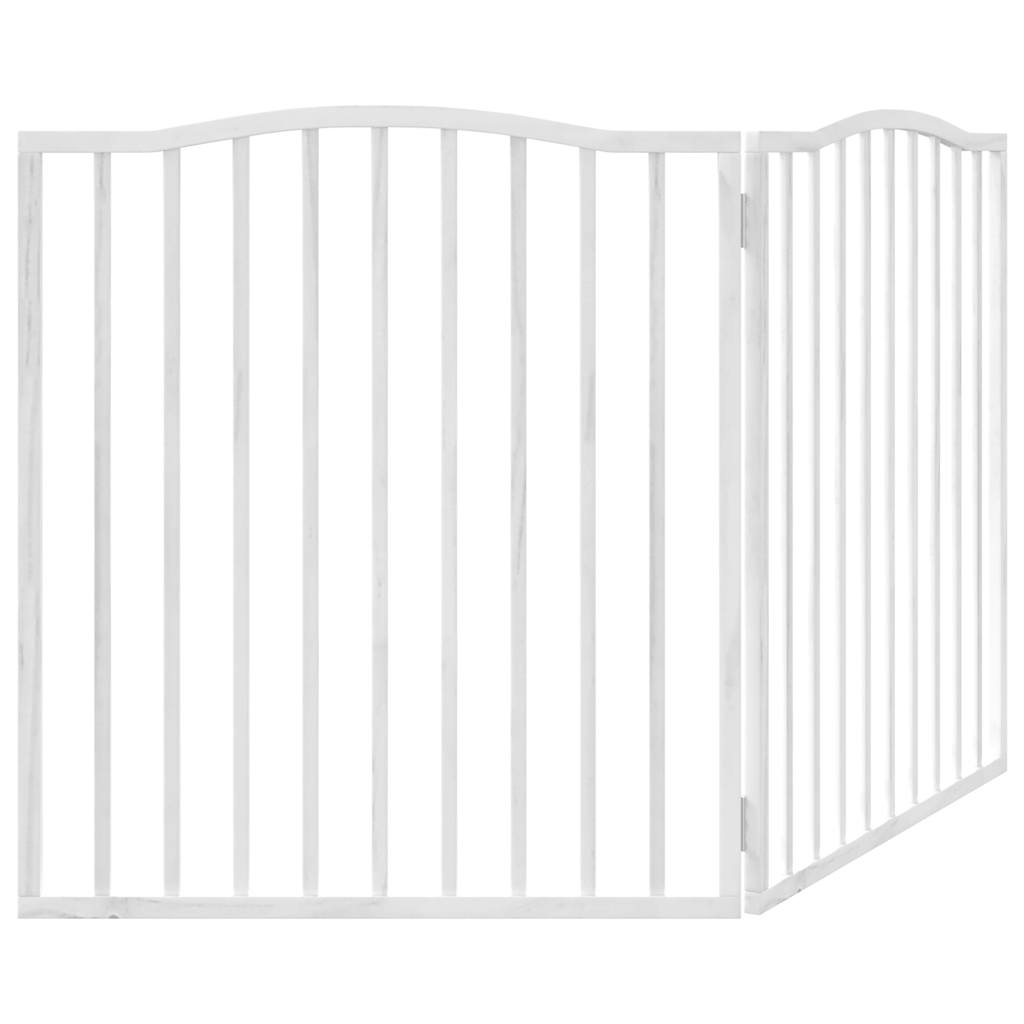 Brána pre psa skladacia 2 panely biela 160 cm topoľové drevo