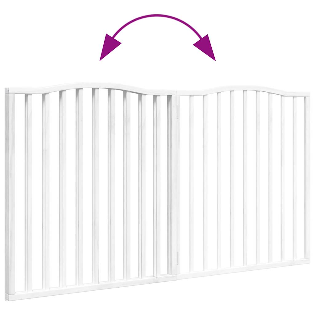 Brána pre psa skladacia 2 panely biela 160 cm topoľové drevo
