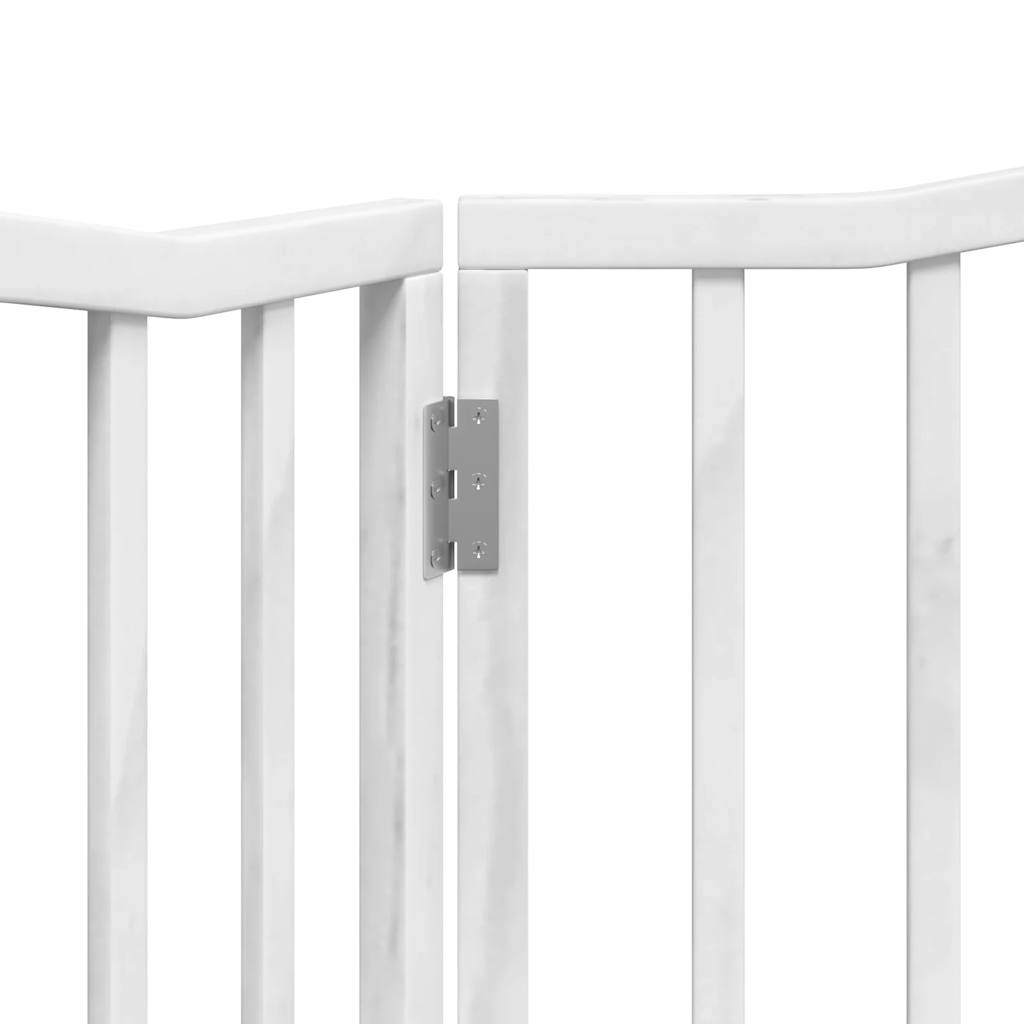 Brána pre psa skladacia 2 panely biela 160 cm topoľové drevo