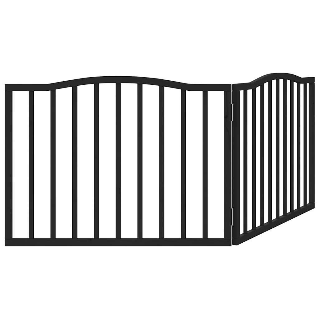 Brána pre psa skladacia 2 panely čierna 160 cm topoľové drevo