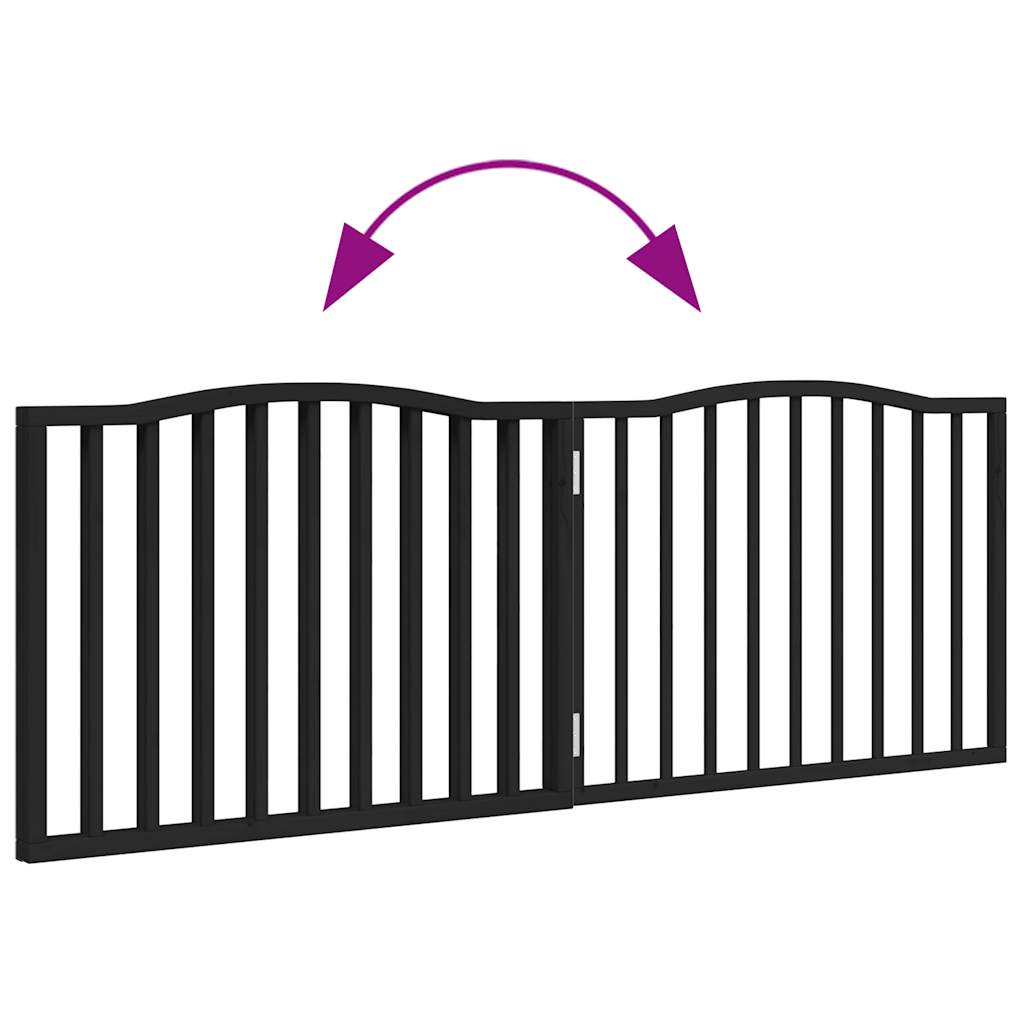 Brána pre psa skladacia 2 panely čierna 160 cm topoľové drevo