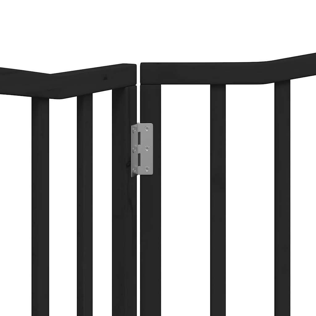 Brána pre psa skladacia 2 panely čierna 160 cm topoľové drevo