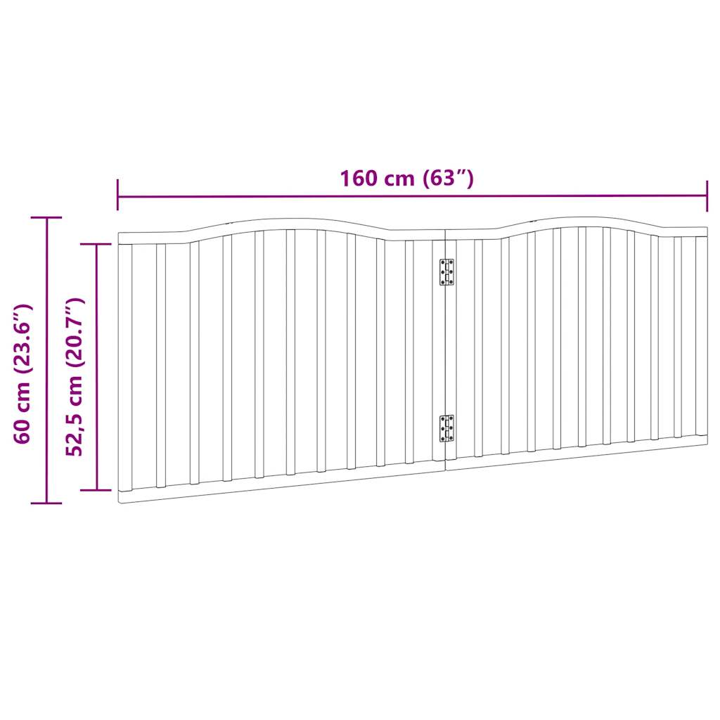 Brána pre psa skladacia 2 panely čierna 160 cm topoľové drevo