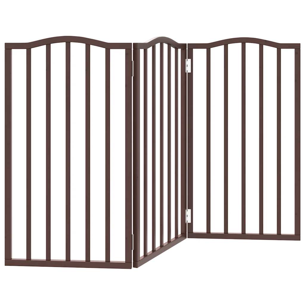 Brána pre psa skladacia 3 panely hnedá dub topoľové drevo