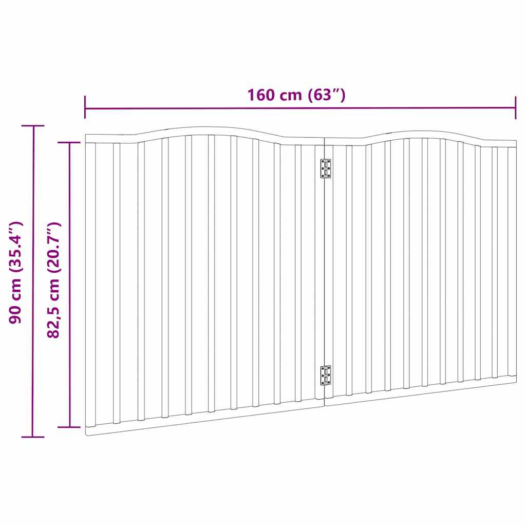 Brána pre psa skladacia 2 panely 160 cm topoľové drevo