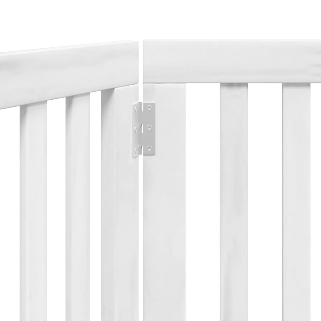 Brána pre psa skladacia 2 panely biela 160 cm topoľové drevo