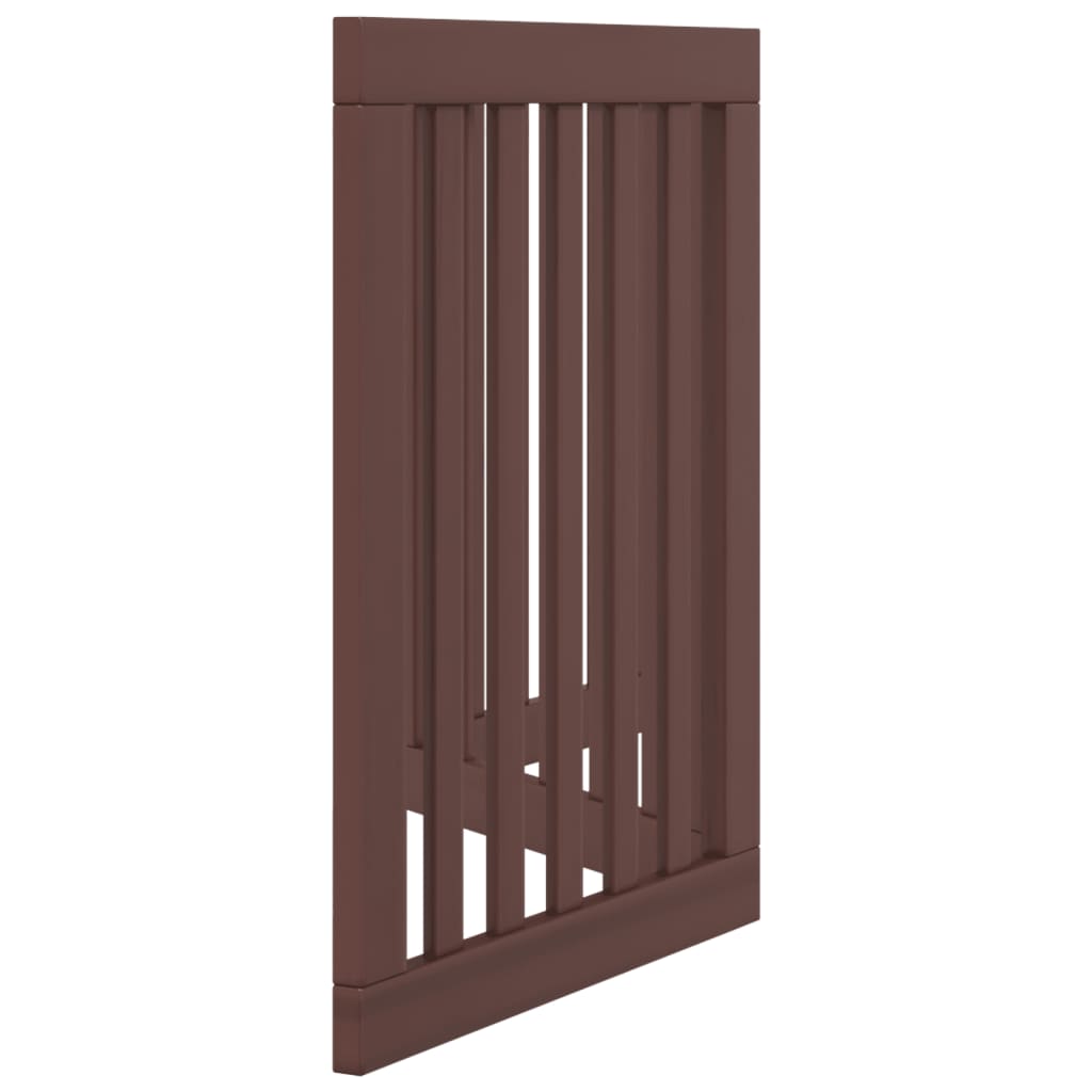 Brána pre psa skladacia 3 panely hnedá 150 cm topoľové drevo