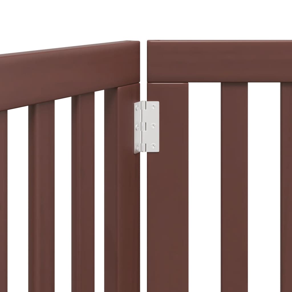 Brána pre psa skladacia 3 panely hnedá 150 cm topoľové drevo