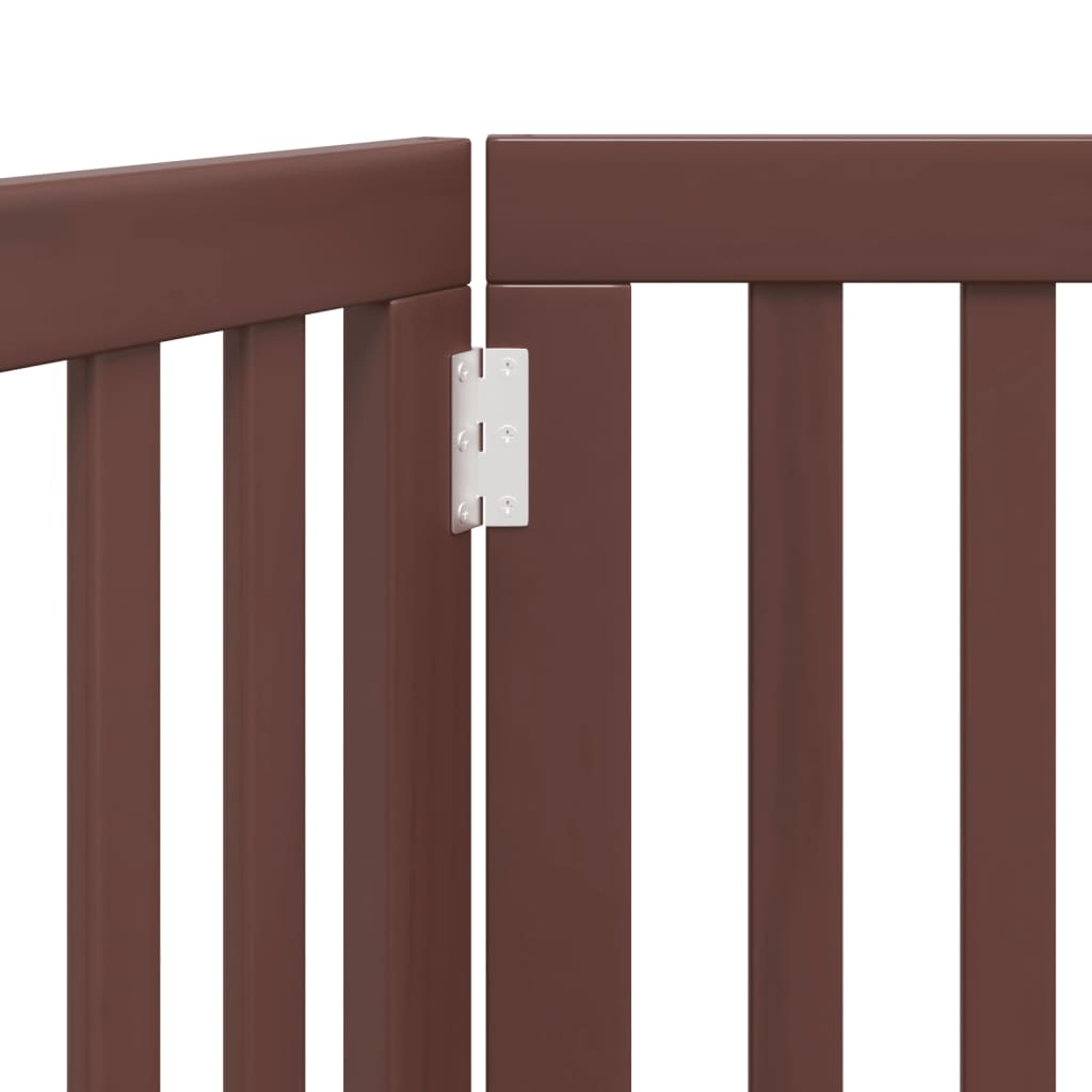 Brána pre psa skladacia 2 panely hnedá 160 cm topoľové drevo