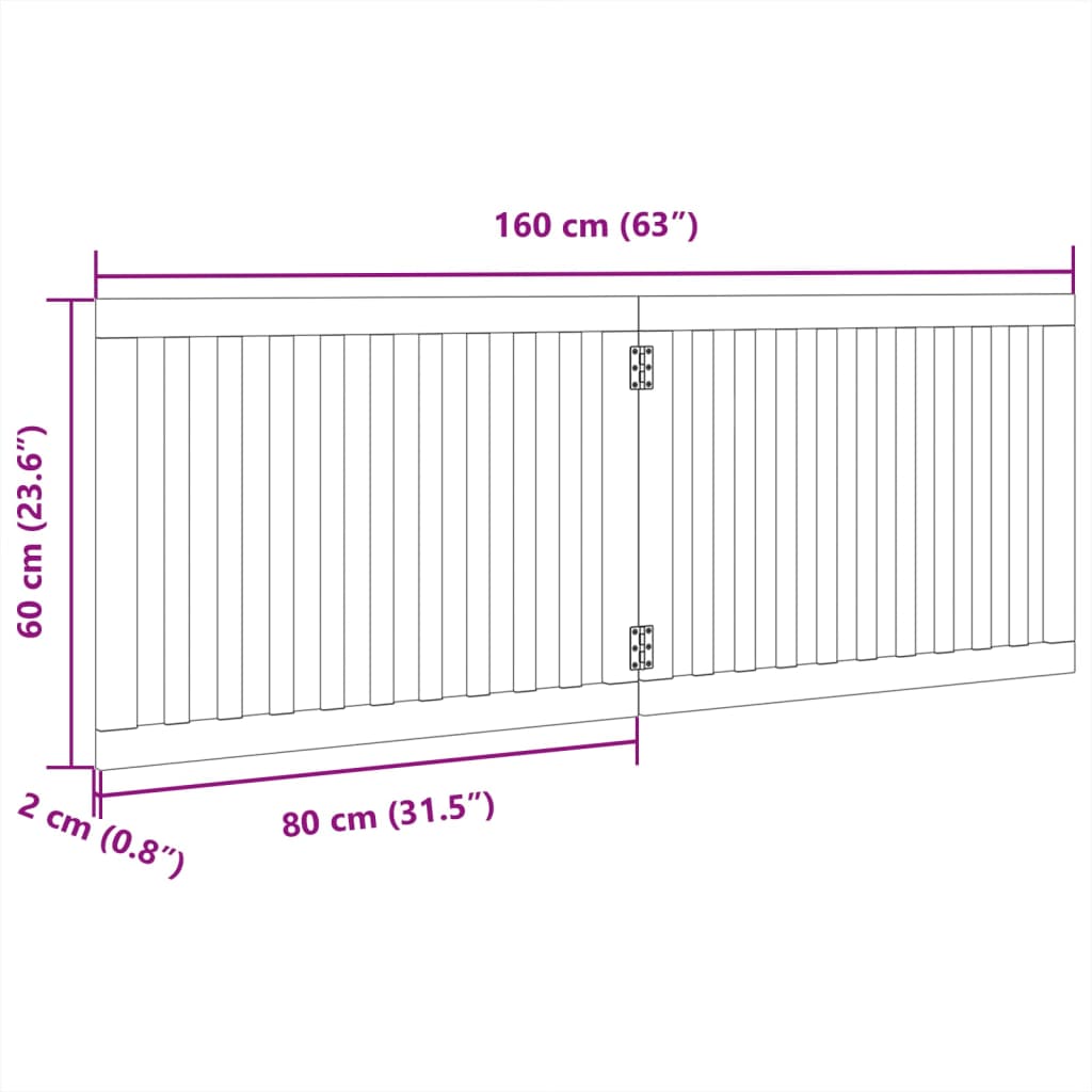 Brána pre psa skladacia 2 panely hnedá 160 cm topoľové drevo