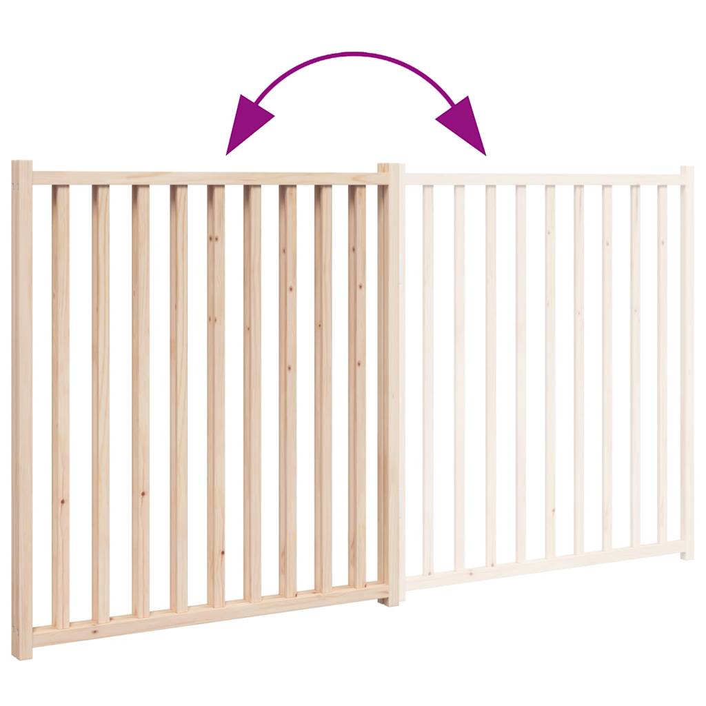Brána pre psa skladacia 2 panely 160 cm masívne jedľové drevo