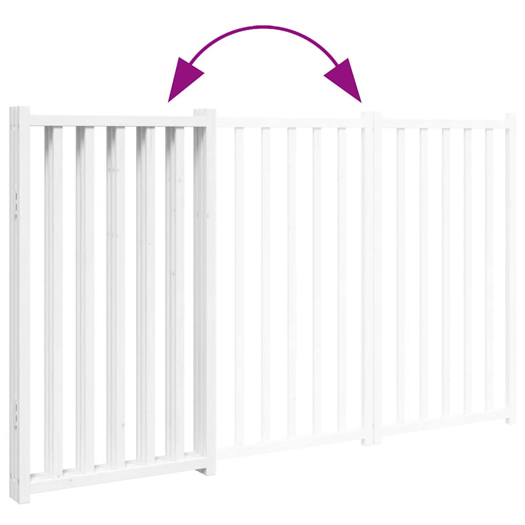 Brána pre psa skladacia 3 panely 150 cm masívne jedľové drevo