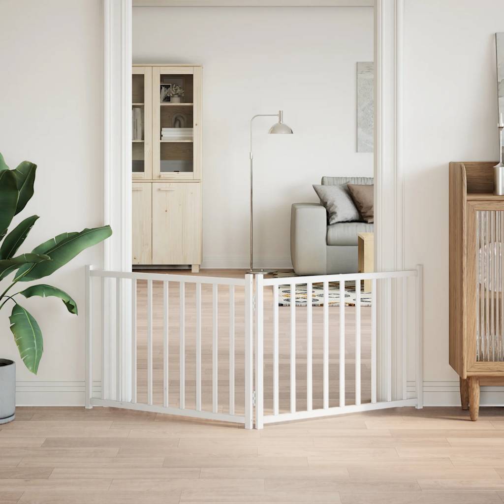 Brána pre psa skladacia 2 panely 160 cm masívne jedľové drevo