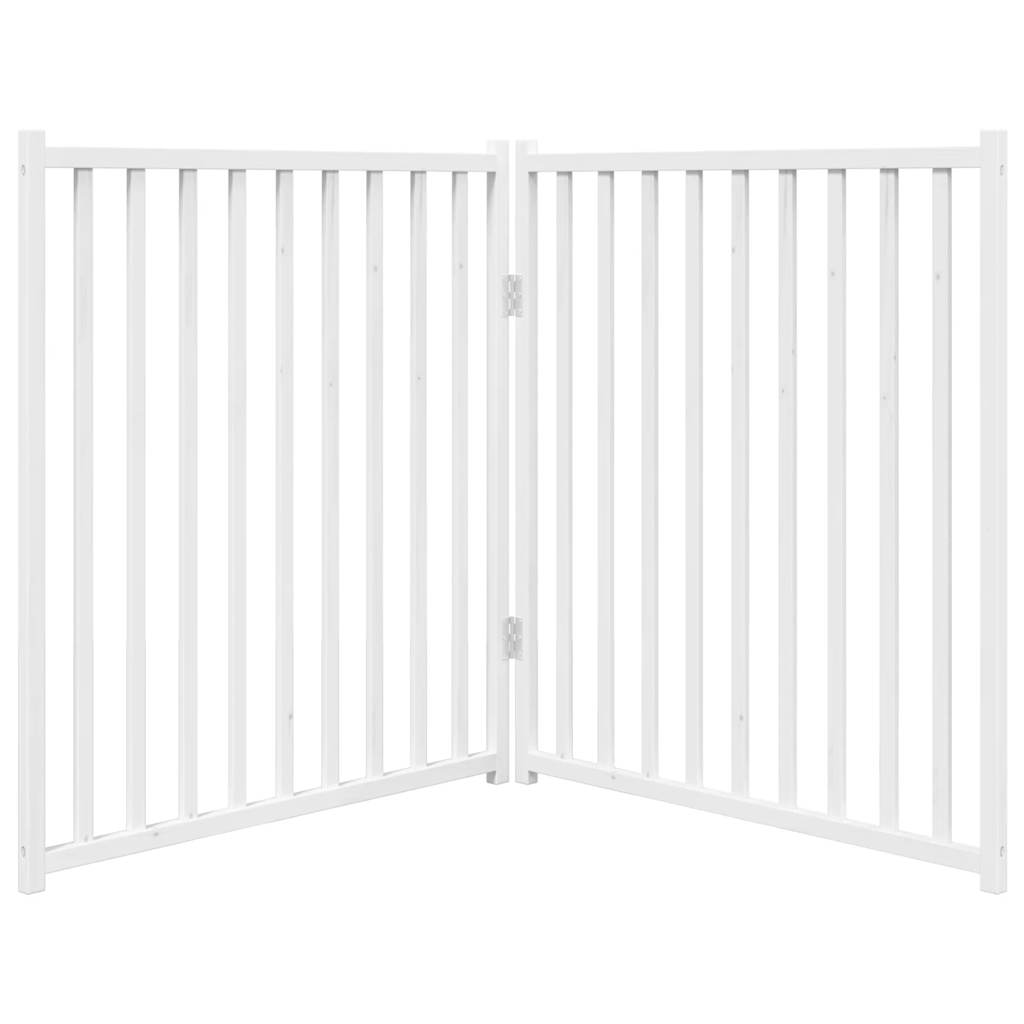Brána pre psa skladacia 2 panely 160 cm masívne jedľové drevo
