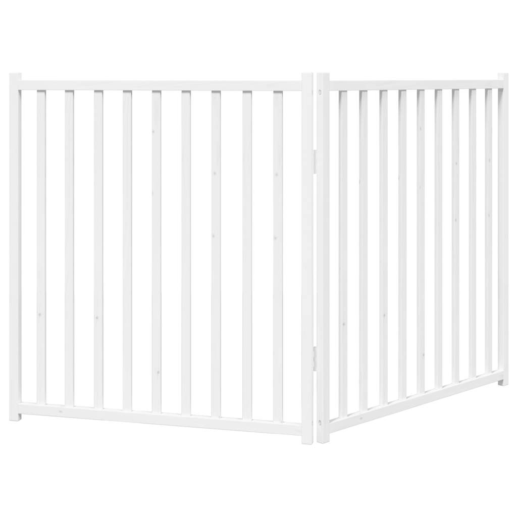 Brána pre psa skladacia 2 panely 160 cm masívne jedľové drevo