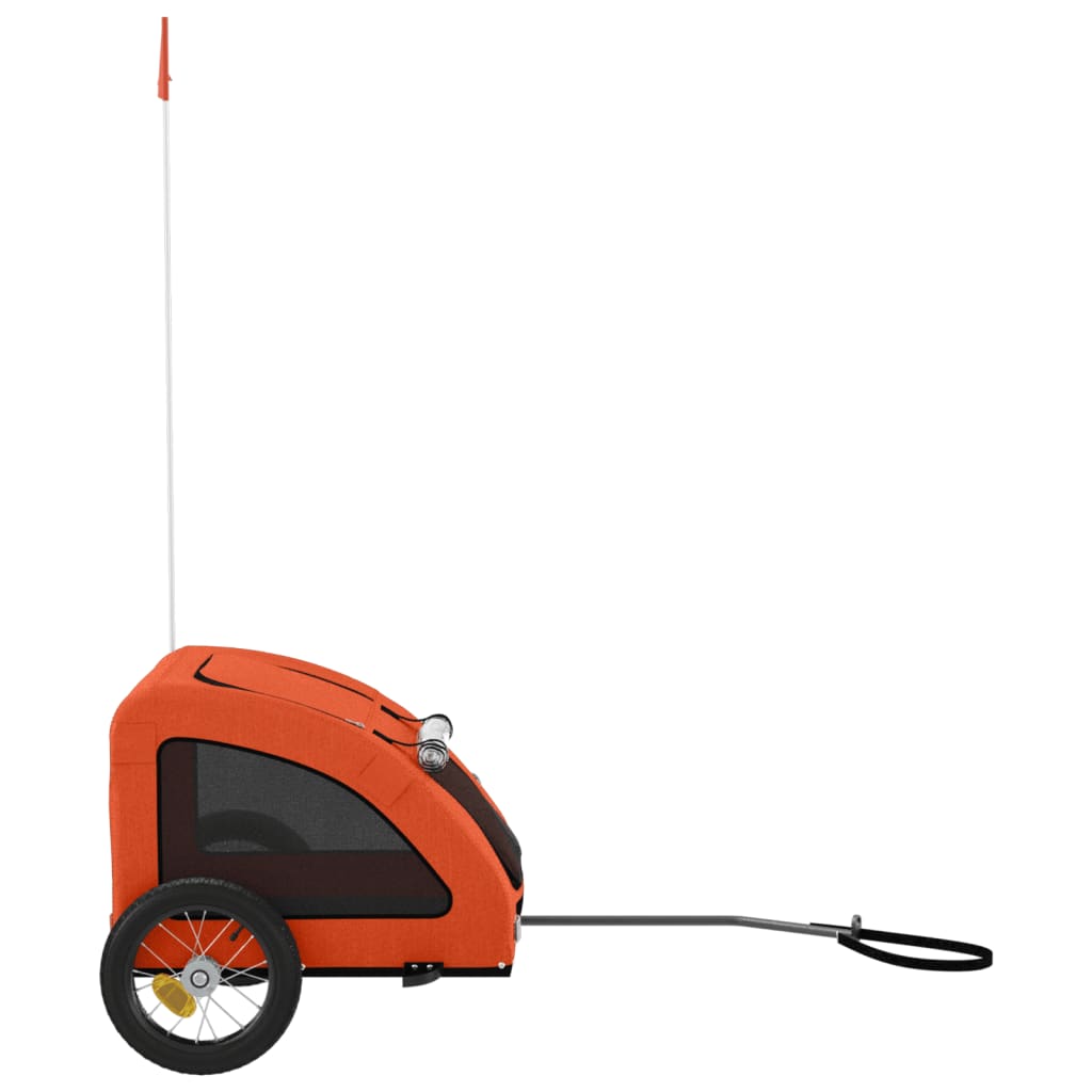 Cyklovozík pre zvieratá, oranžový, oxfordská látka, železo