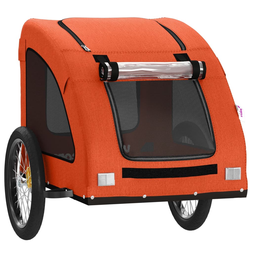 Cyklovozík pre zvieratá, oranžový, oxfordská látka, železo