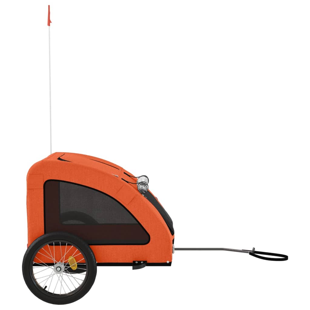 Cyklovozík pre zvieratá, oranžový, oxfordská látka, železo
