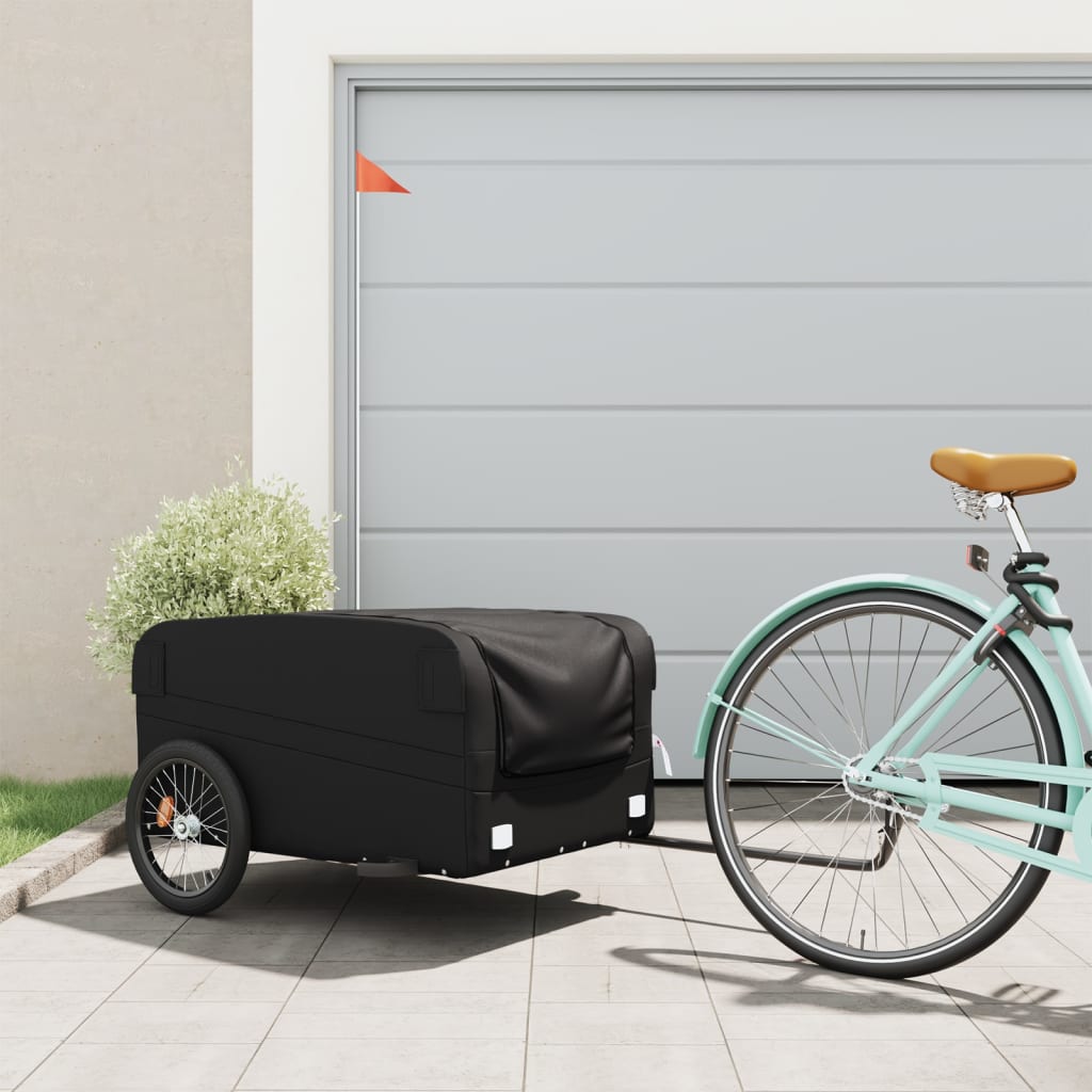 Vozík za bicykel, čierny 45 kg, železo