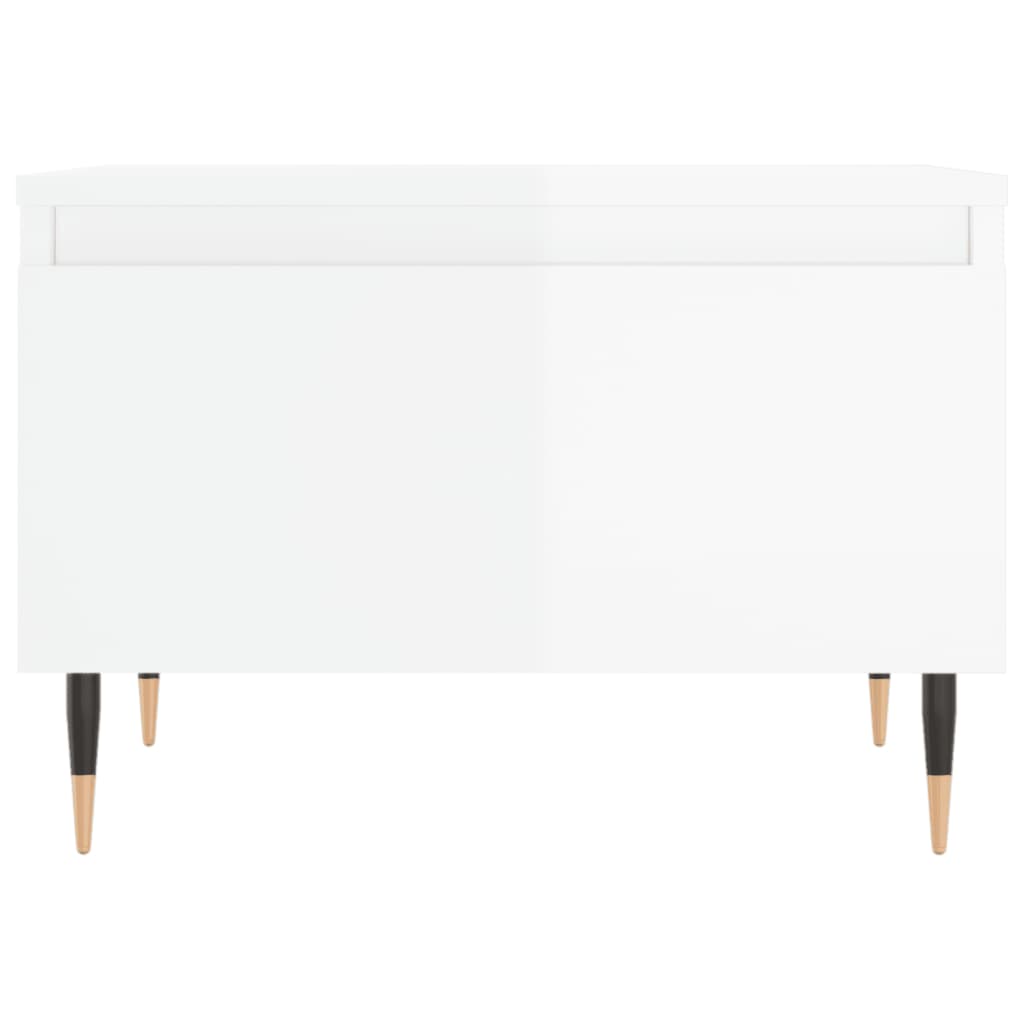 Konferenčný stolík lesklý biely 50x46x35 cm kompozitné drevo