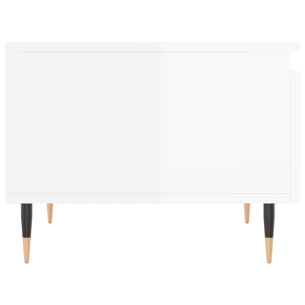 Konferenčný stolík lesklý biely 50x46x35 cm kompozitné drevo
