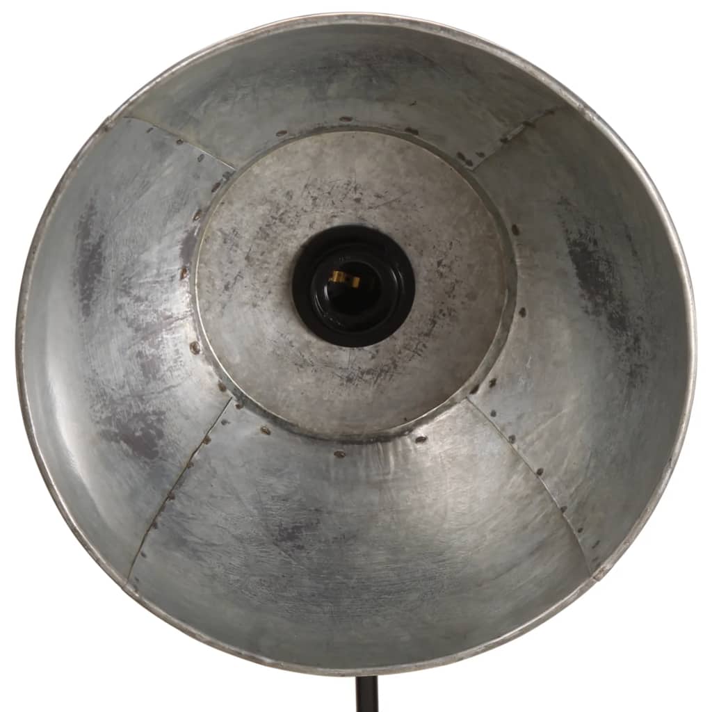 Podlahová lampa 25 W starožitná strieborná 150 cm E27