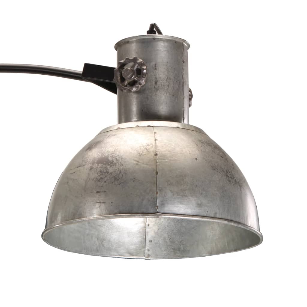 Podlahová lampa 25 W starožitná strieborná 150 cm E27