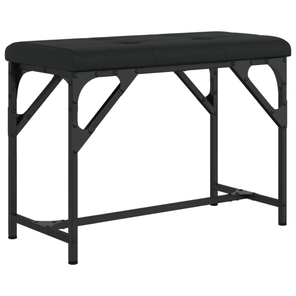 Jedálenská lavica čierna 62x32x45 cm oceľ a umelá koža