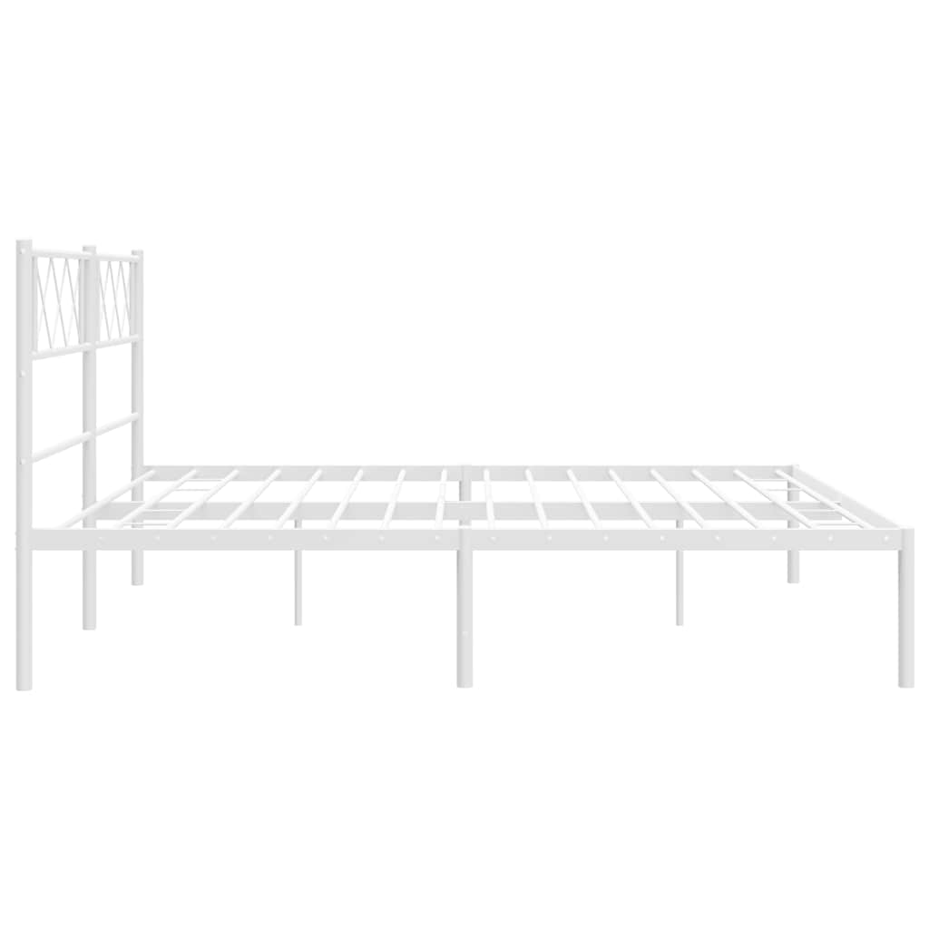 Kovový rám postele s čelom biely 183x213 cm