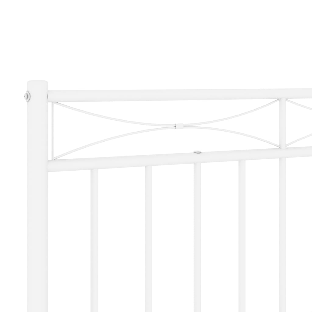 Kovové čelo postele biele 90 cm
