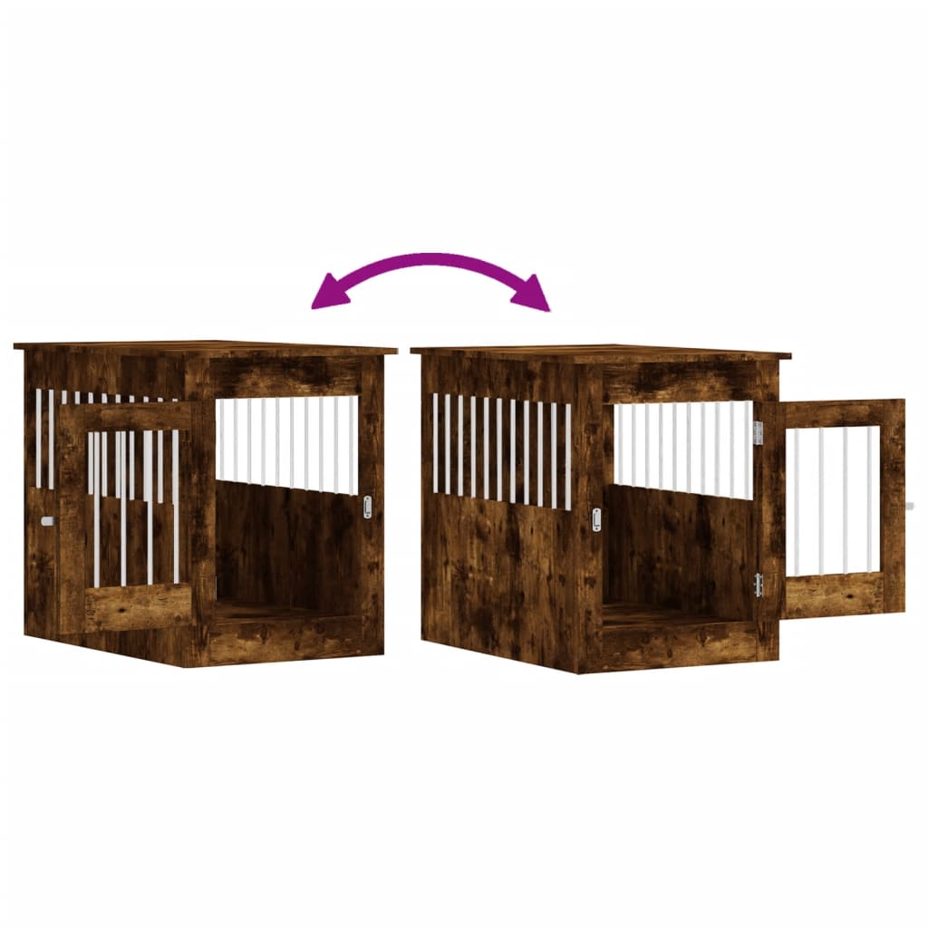 Nábytková prepravka pre psa dymový dub 55x80x68 cm kompoz.drevo
