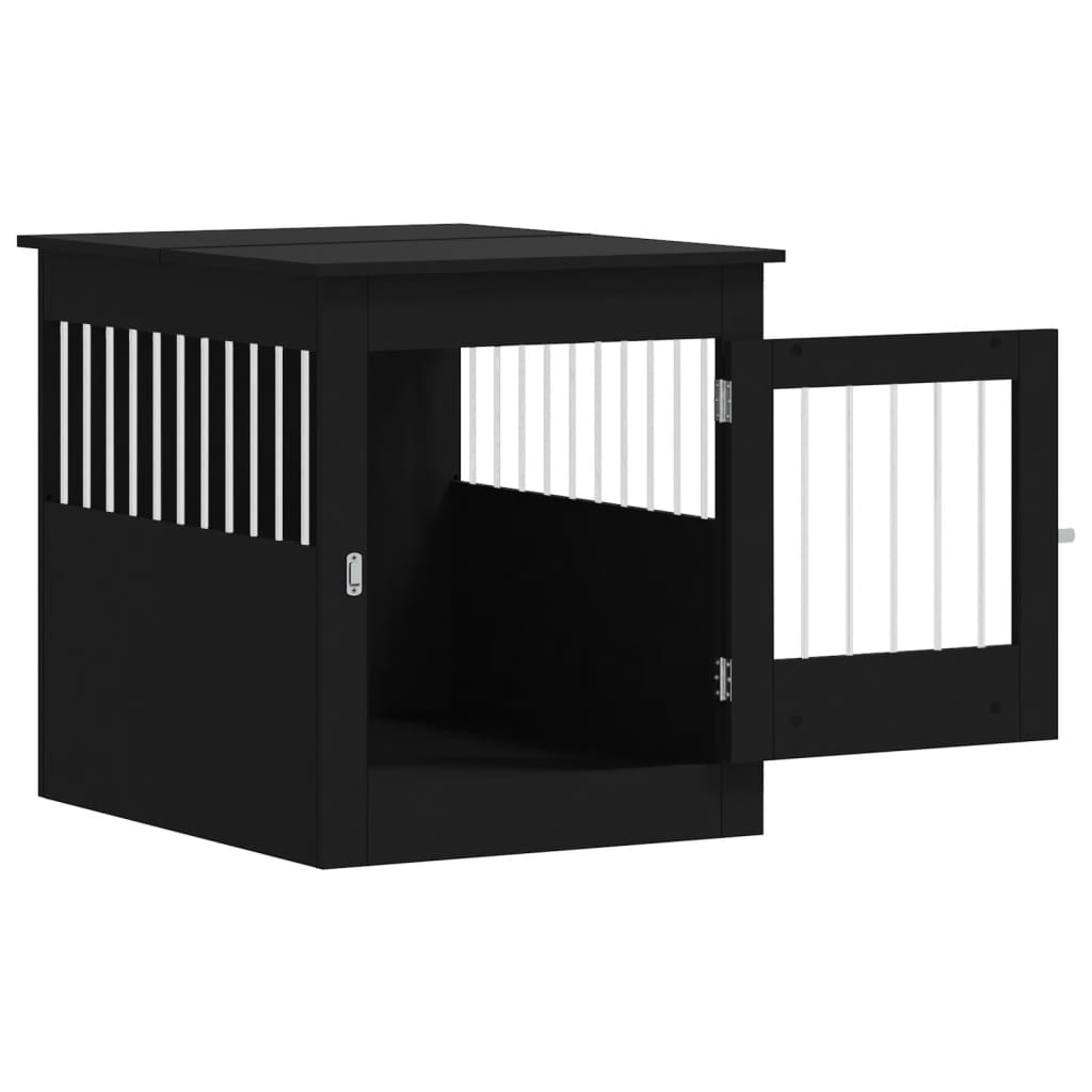 Nábytková prepravka pre psa čierna 64,5x80x71 cm kompozit.drevo
