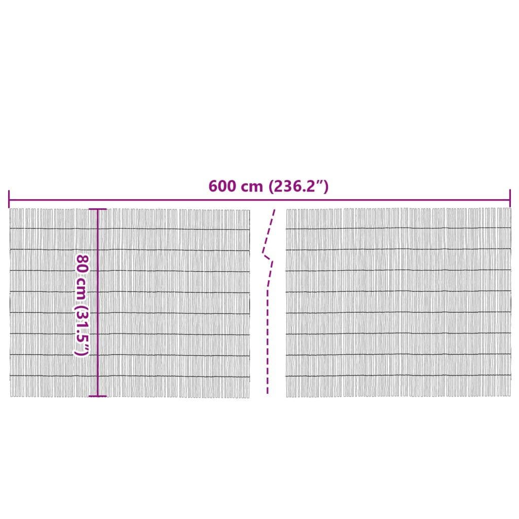 Záhradný plot 600x80 cm trstina