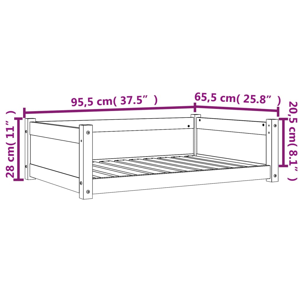 Pelech pre psa voskovohnedý 95,5x65,5x28 cm masívna borovica