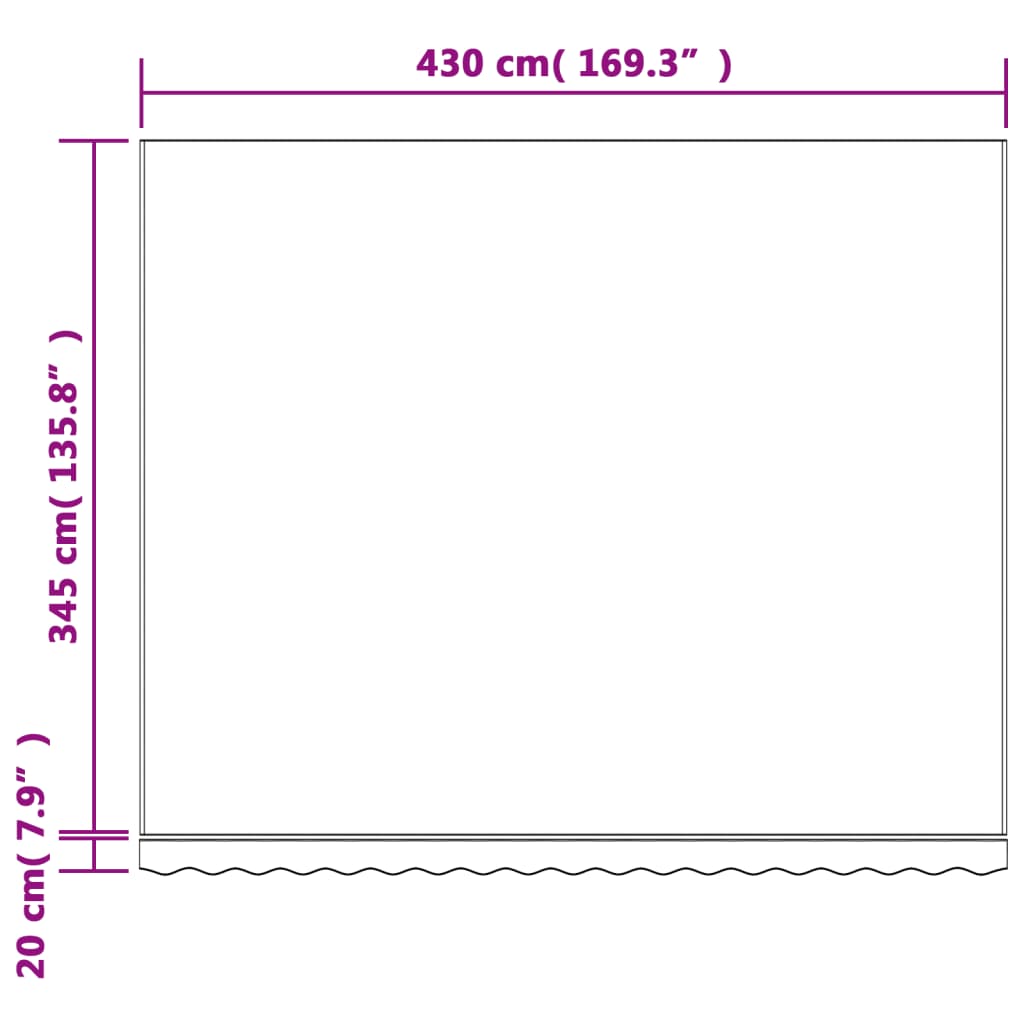Náhradná látka na markízu rôznofarebná pruhovaná 4,5x3,5 m