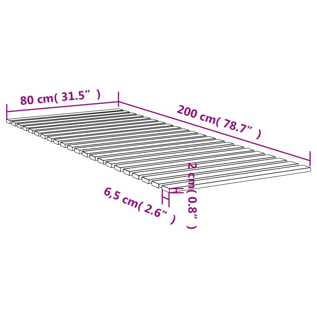 Posteľný rošt 80x200 cm borovicový masív