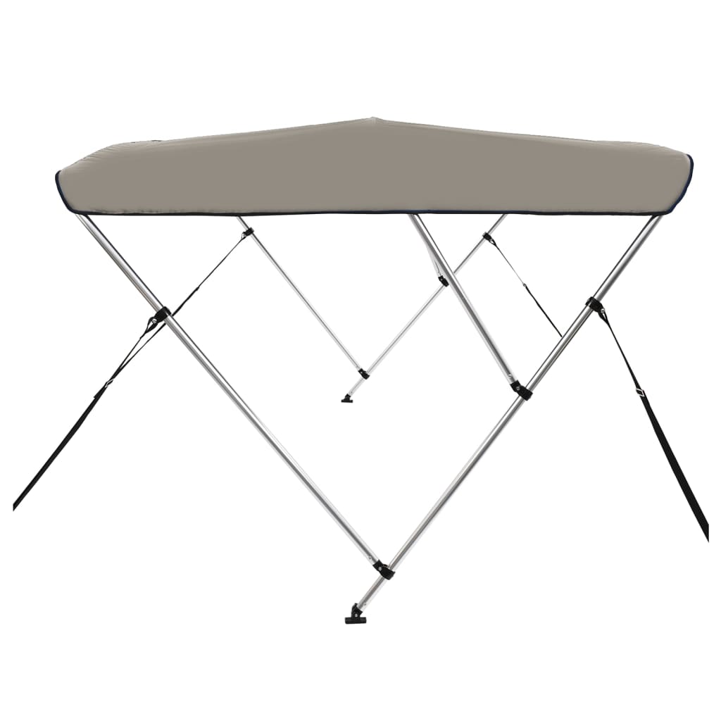 Strieška bimini s 3 oblúkmi sivá 183x196x137 cm