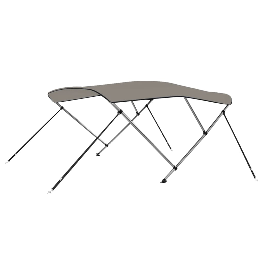 Strieška bimini s 3 oblúkmi sivá 183x196x137 cm