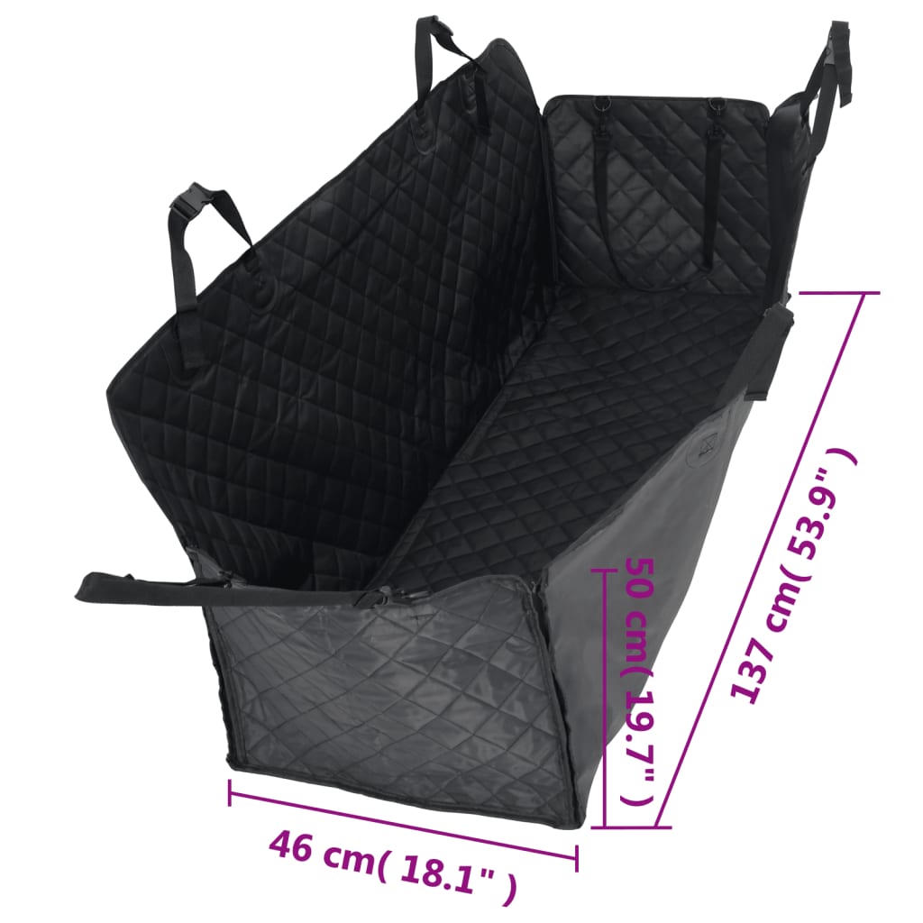 Poťah na sedadlo auta pre psov čierny 137x46x50 cm