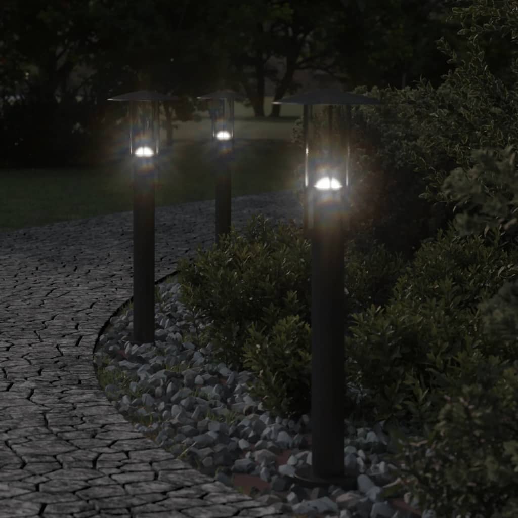 Vonkajšia stojaca lampa čierna 60 cm nehrdzavejúca oceľ