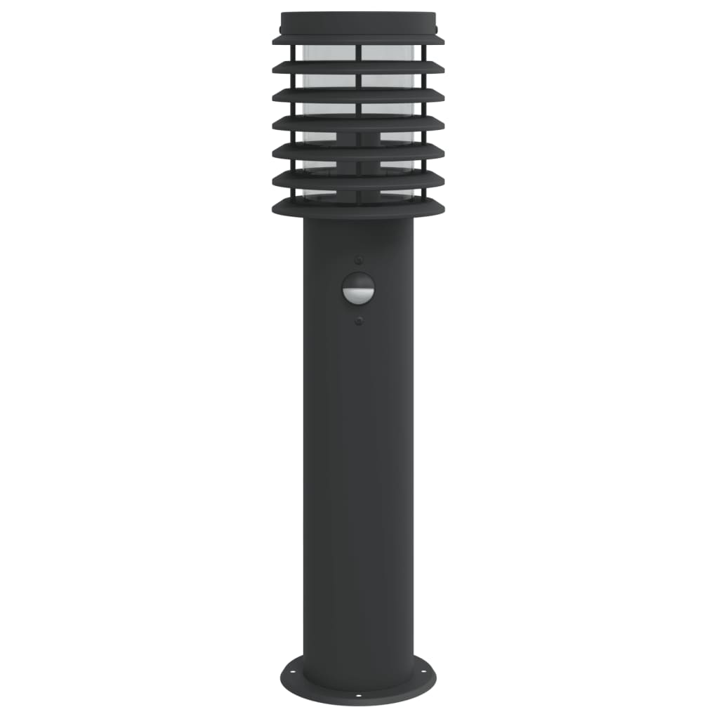 Vonkajšie stojace lampy senzor 3 ks čierne 60 cm nehrdzav. oceľ