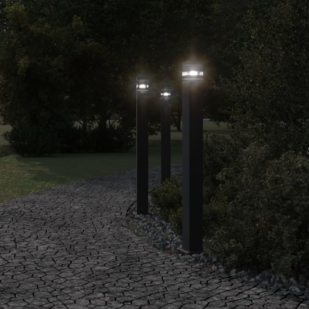 Vonkajšia stojaca lampa čierna 110 cm hliník