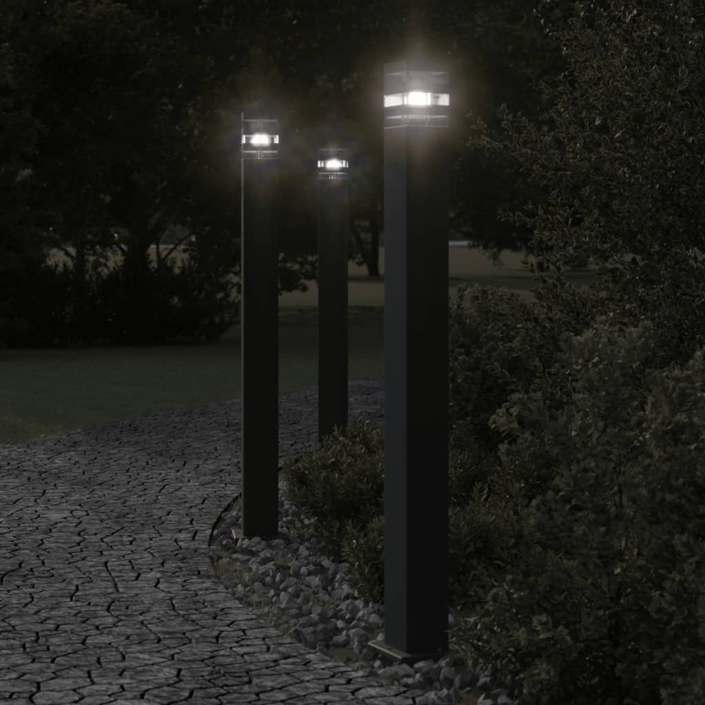Vonkajšia stojaca lampa čierna 110 cm hliník