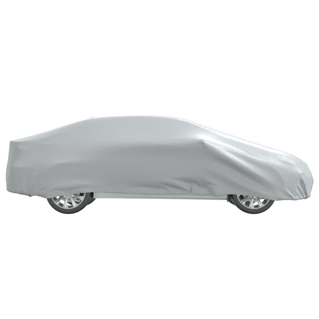 Plachta na auto pre sedan s popruhmi plná strieborná XXL