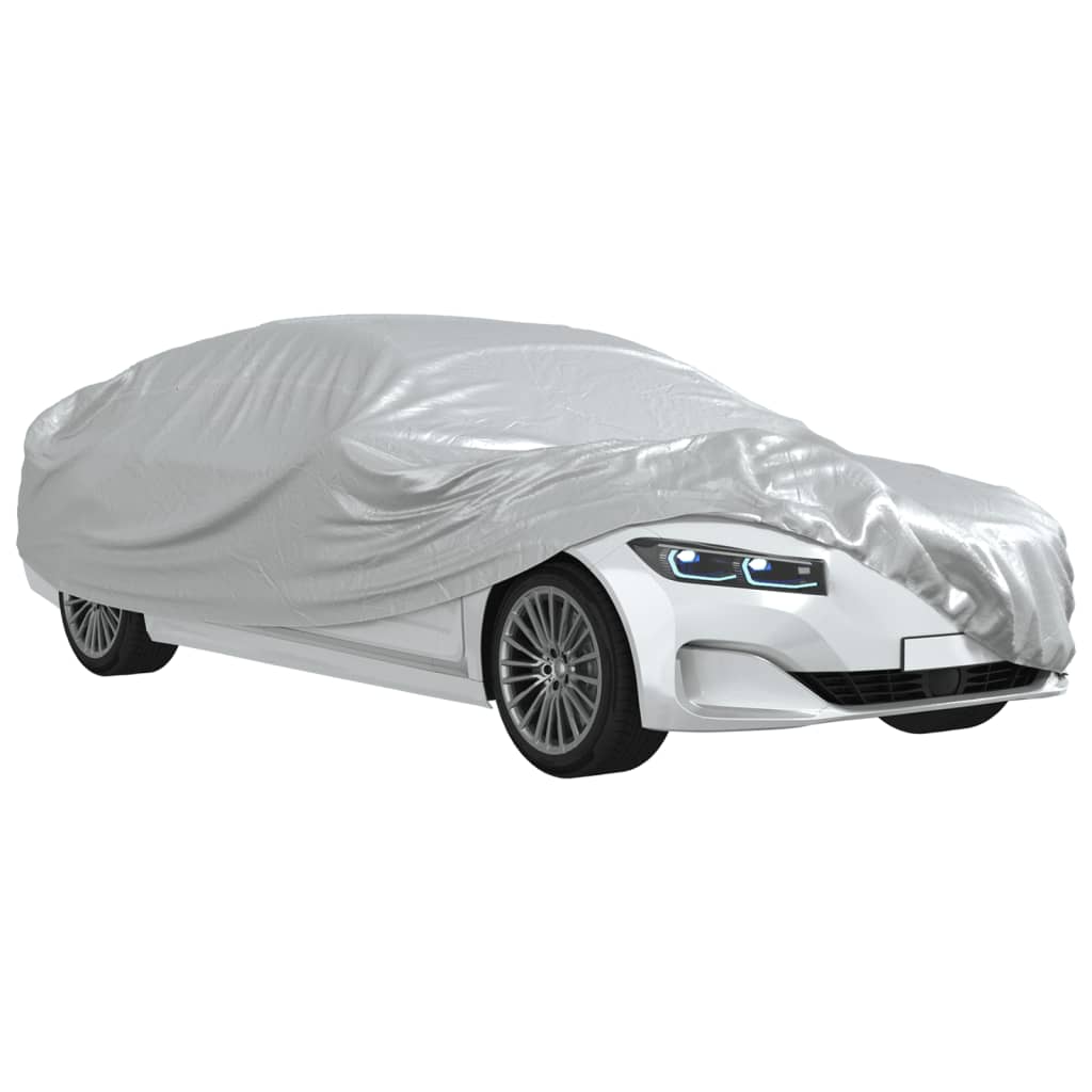 Plachta na auto pre sedan s popruhmi plná strieborná XL PEVA