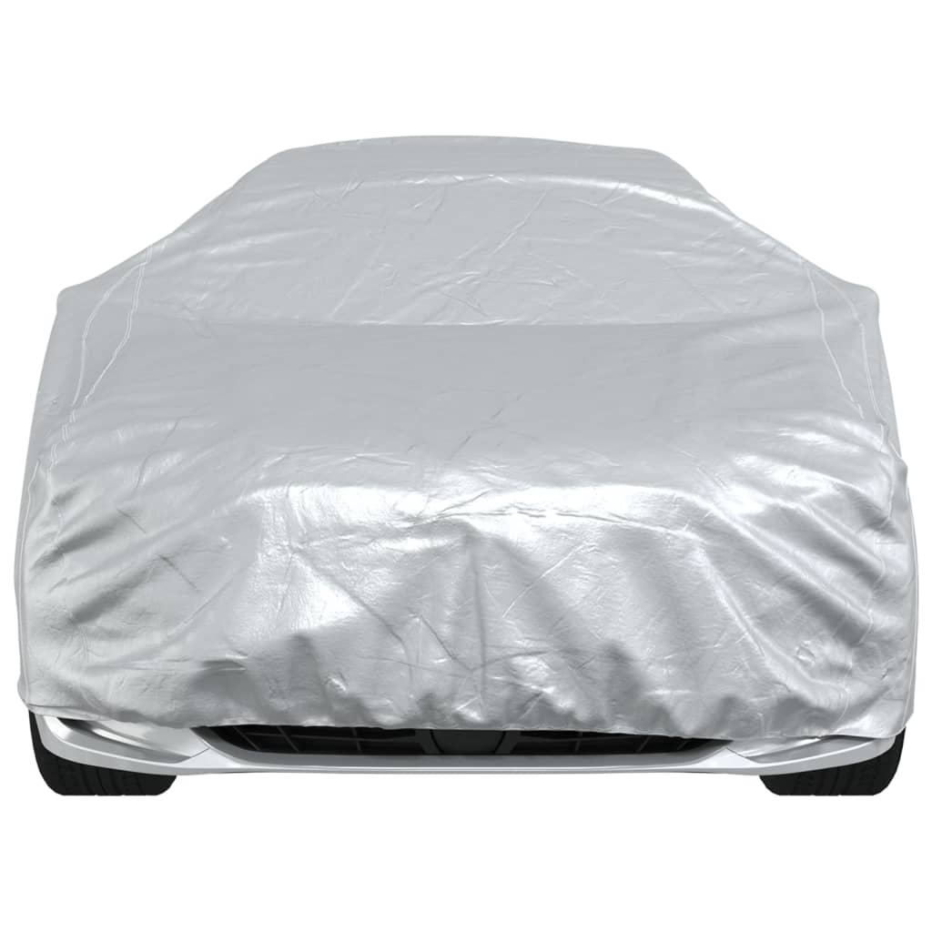 Plachta na auto pre sedan s popruhmi plná strieborná XL PEVA