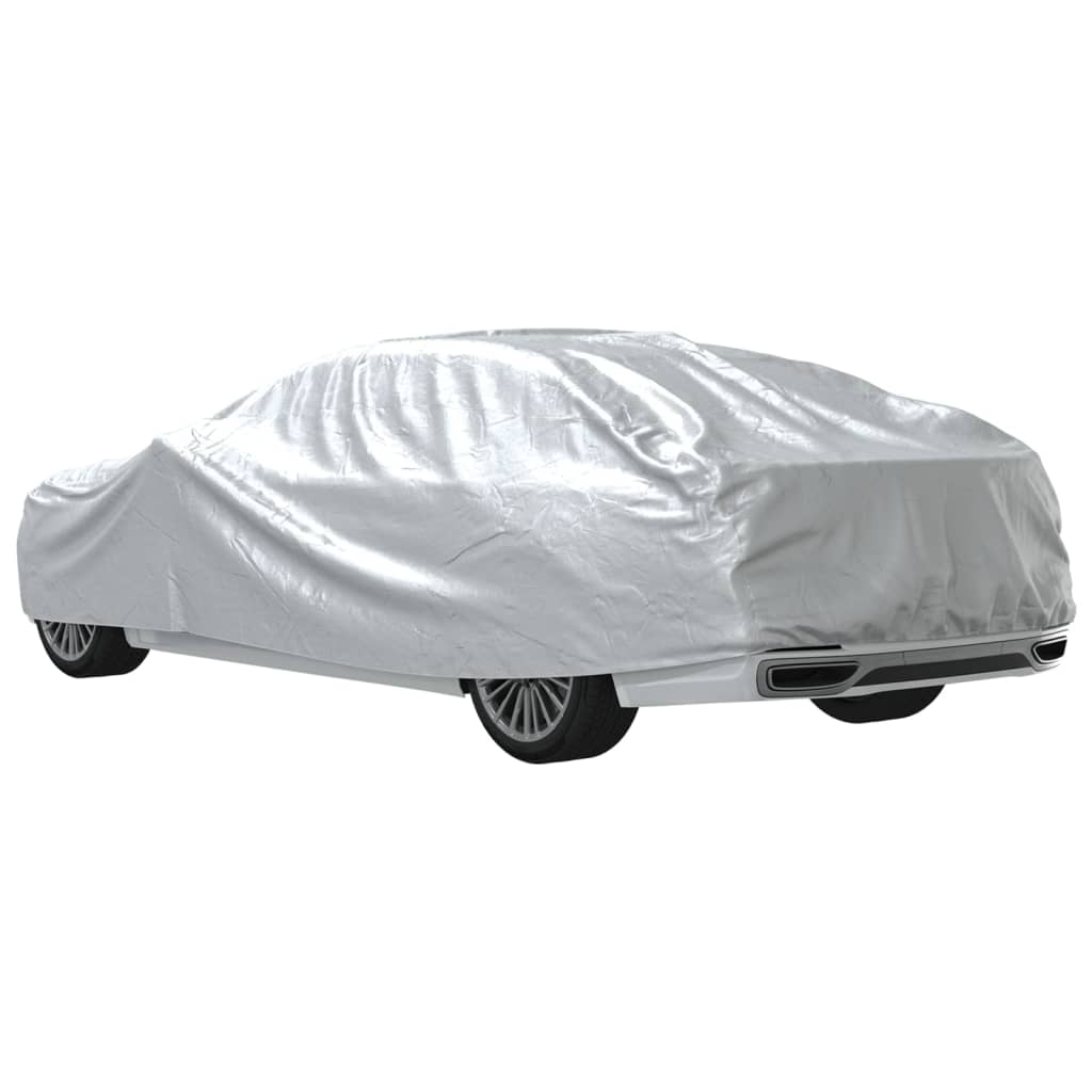 Plachta na auto pre sedan s popruhmi plná strieborná XL PEVA