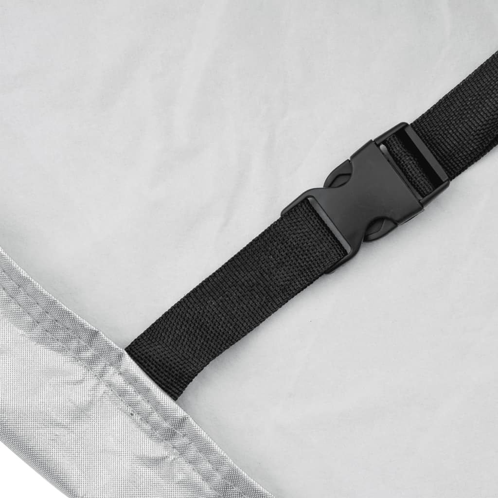 Plachta na auto pre sedan s popruhmi plná strieborná XL PEVA
