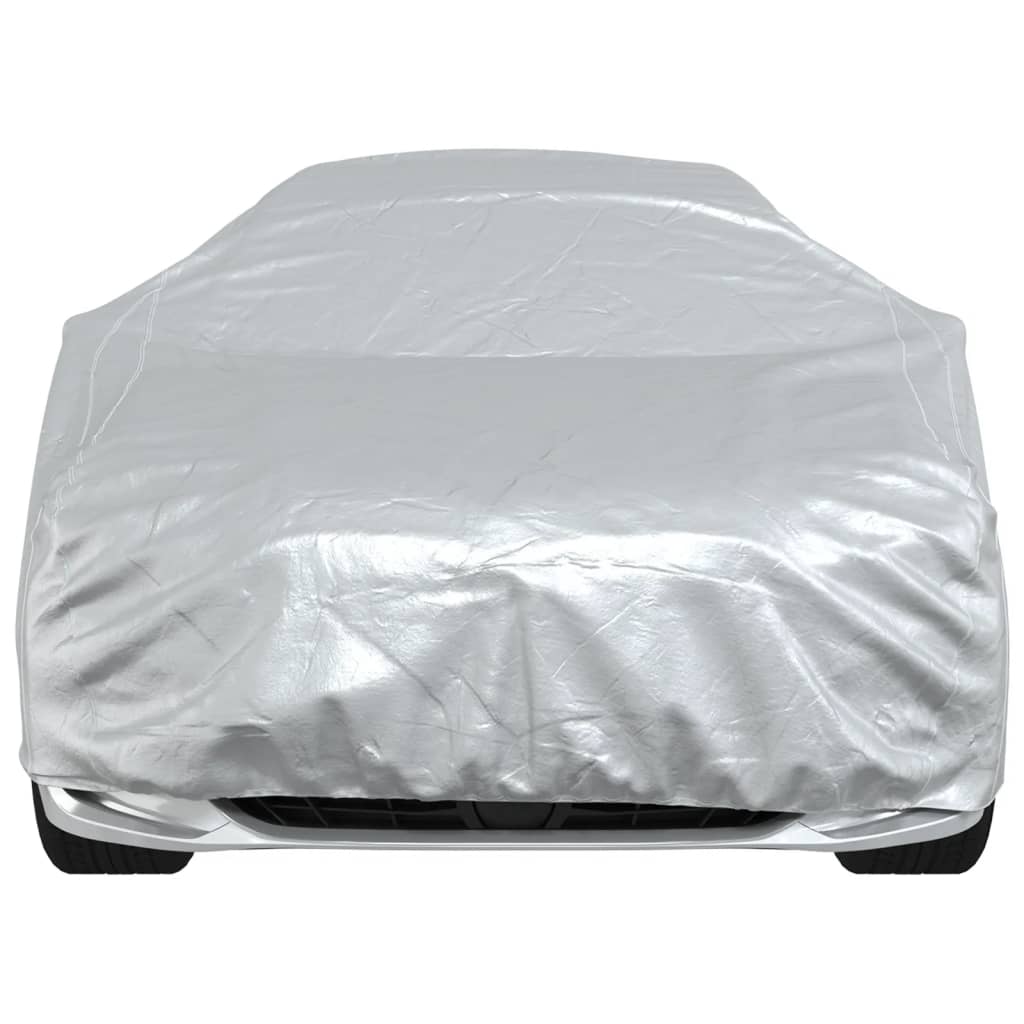 Plachta na auto pre sedan s popruhmi plná strieborná XXL PEVA
